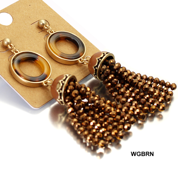 FASHION TORTOISE TASSEL ER(EF0279-OE2001)