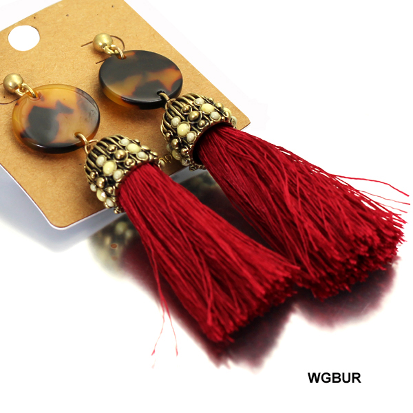 FASHION TORTOISE TASSEL ER(EF0281-OE2002)