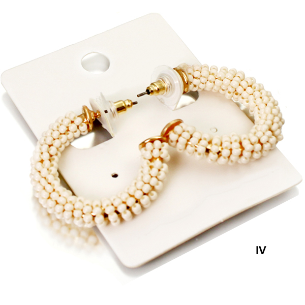 FASHION SEEDBEAD HOOP ER1.25"(EF0344-FER3530)
