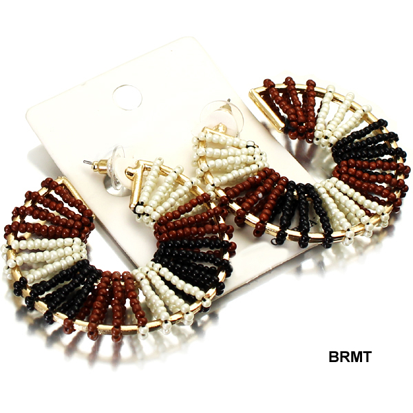 FASHION SEEDBEAD HOOP ER(EF0351-FER3363)