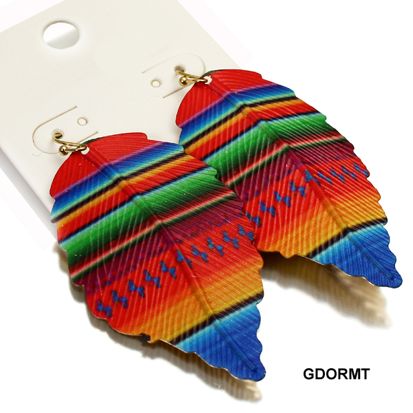 FASHION LEAF SERAPE PATTERN ER(EF0417-JCE1976)