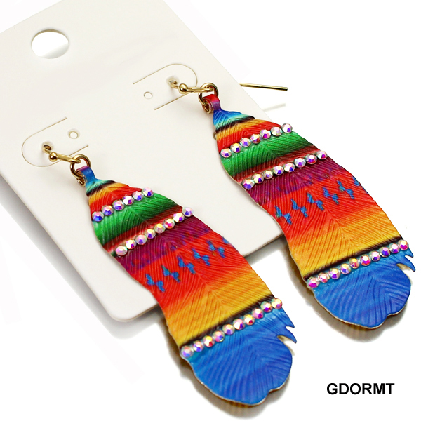 FASHION FEATHER SERAPE PATTERN ER(EF0418-JCE1970)