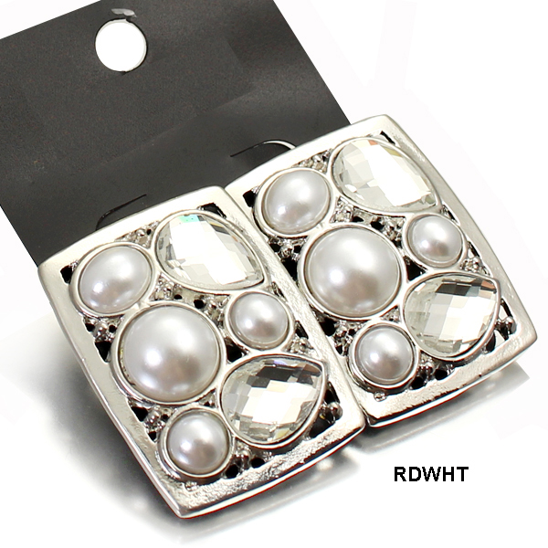 FASHION PEARL W STONE ER(EF0482-RE1079)