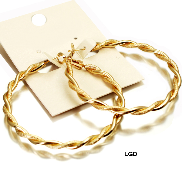 FASHION 55MM TWISTED HOOP ER(EF0514-GE2299)