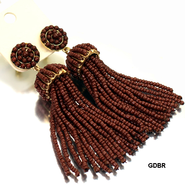 FASHION SEEDBEAD TASSEL ER(EF0527-TE1797)