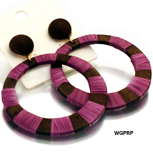 FASHION RAFFIA W WOOD ER(EF0530-HE4616)