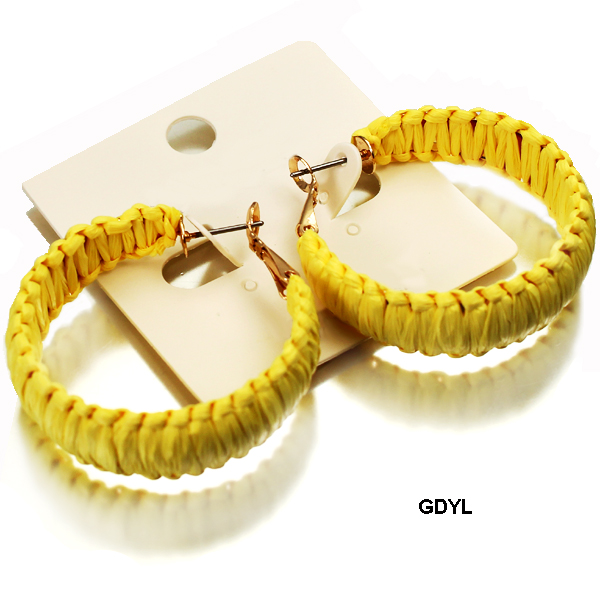 FASHION RAFFIA WRAPPING HOOP ER1.5"(EF0632-HE5049)