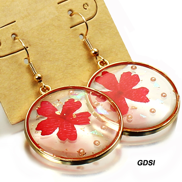 FASHION RED FLOWER ER(EF0986-27269)