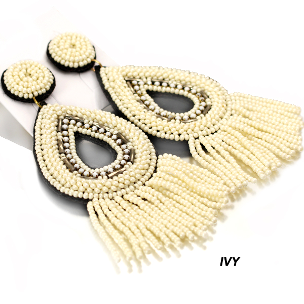 FASHION SEED BEAD TASSEL ER(EF1026-AE3518)