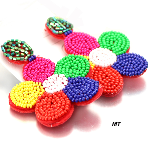 FASHION SEED BEAD FLOWER ER(EF1046-EB0023)