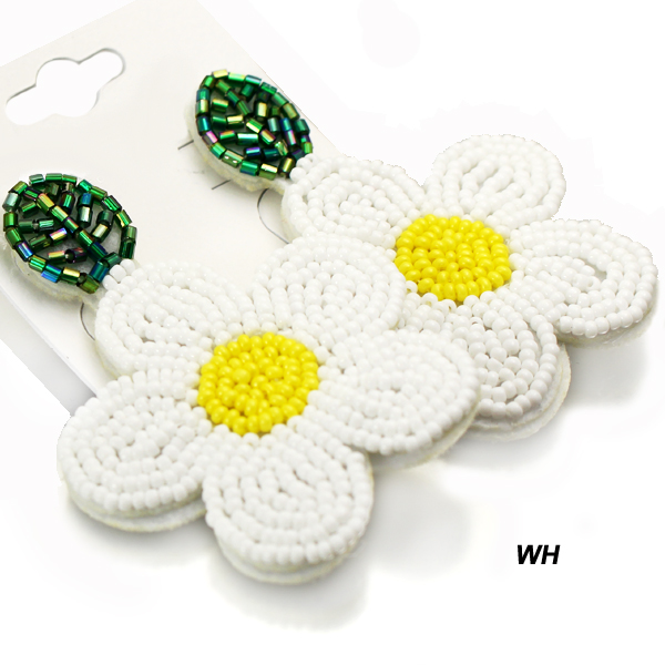 FASHION SEED BEAD FLOWER ER(EF1046-EB0023)