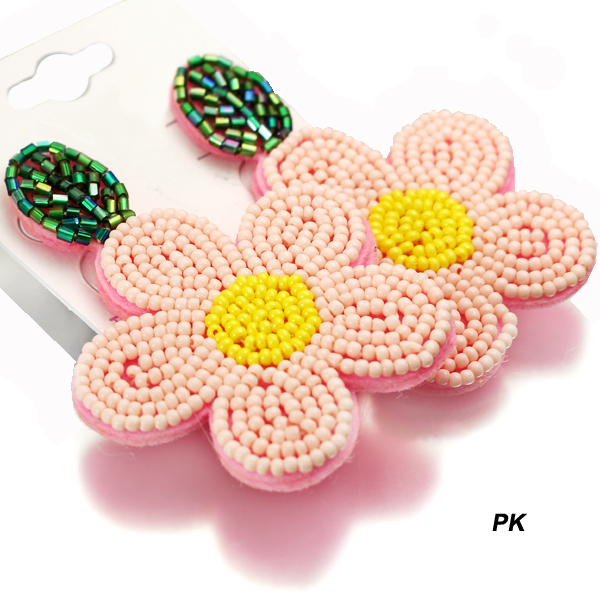 FASHION SEED BEAD FLOWER ER(EF1046-EB0023)