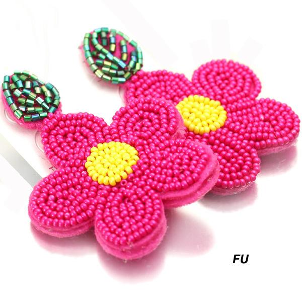 FASHION SEED BEAD FLOWER ER(EF1046-EB0023)