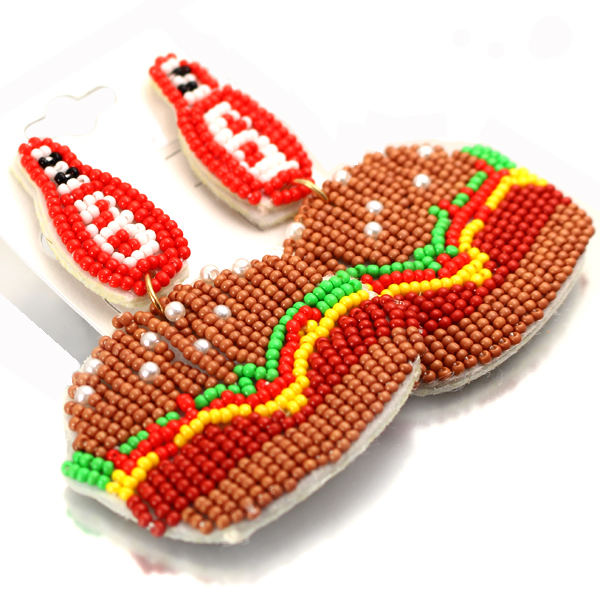 FASHION SEED BEAD HAMBURGER ER(EF1051-EB0019)