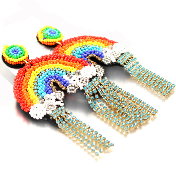 FASHION SEED BEAD RAINBOW ER(EF1055-EB0031)