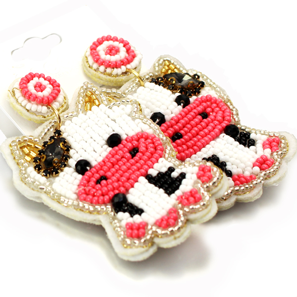 FASHION COW SEED BEAD ER(EF1080-EB0003)