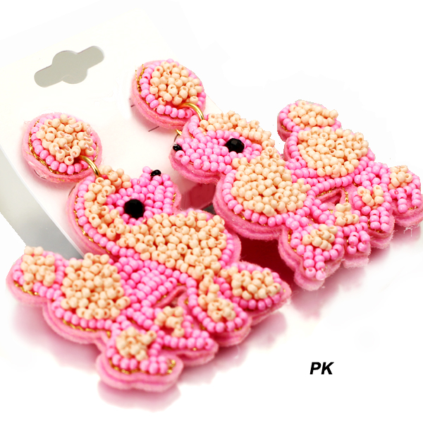 FASHION POODLE SEED BEAD ER(EF1081-EB0008)