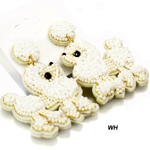 FASHION POODLE SEED BEAD ER(EF1081-EB0008)