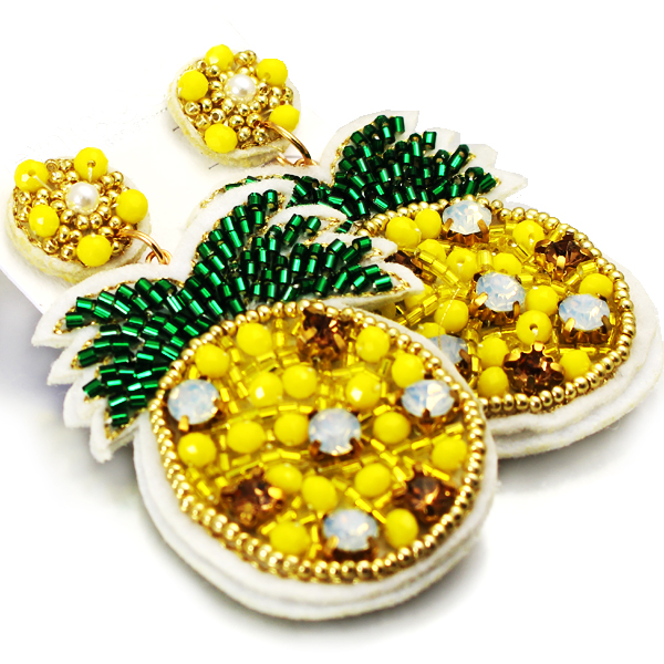 FASHION PINEAPPLE SEED BEAD ER(EF1083-EB0022)