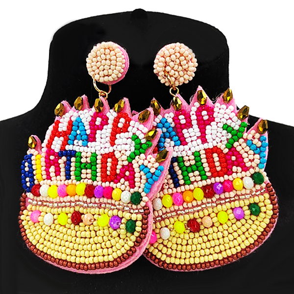 FASHION BIRTHDAY SEEDBEAD ER(EF1130-EB0032) - Click Image to Close