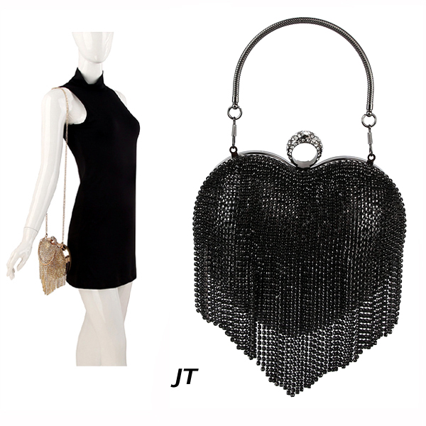 FASHION HEART STONE EVENING BAG(EH0015-LGZ072)