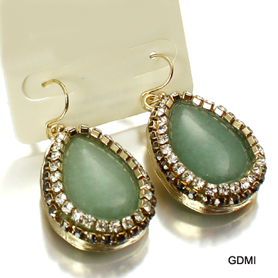 SEMI PRECIOUS STONE W PAVE ER(EF0011-TE0876)