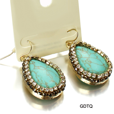 SEMI PRECIOUS STONE W PAVE ER(EF0011-TE0876)