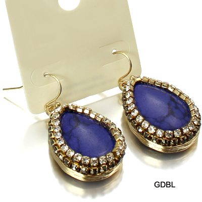 SEMI PRECIOUS STONE W PAVE ER(EF0011-TE0876)