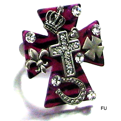 ZEBRA W CROSS STRECH RING(RF0014-LR260)