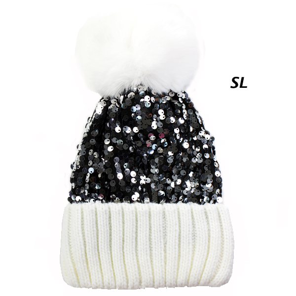 FASHION SEQUENCE POMPOM HAT(HA0120-HT0357)