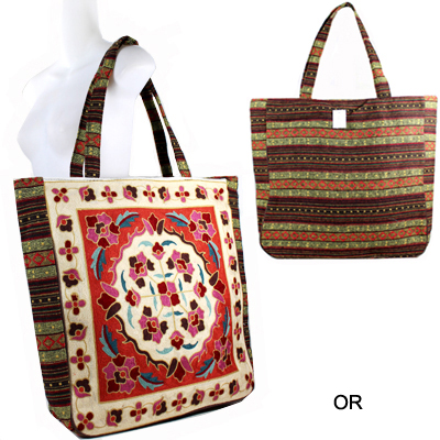 VINTAGE TRIBAL EMBROIDED TOTE BAG(HF0044-FC0017)