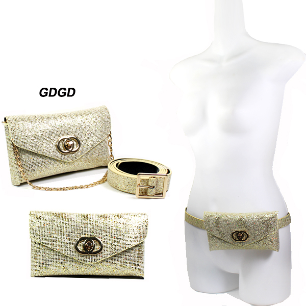 FASHION GLITTER BELT W PANNY BAG(HF0231-KM2527)