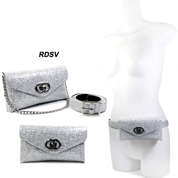 FASHION GLITTER BELT W PANNY BAG(HF0231-KM2527)