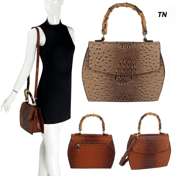 FASHION BAMBOO HANDLE HANDBAG(HF0286-LQ224)