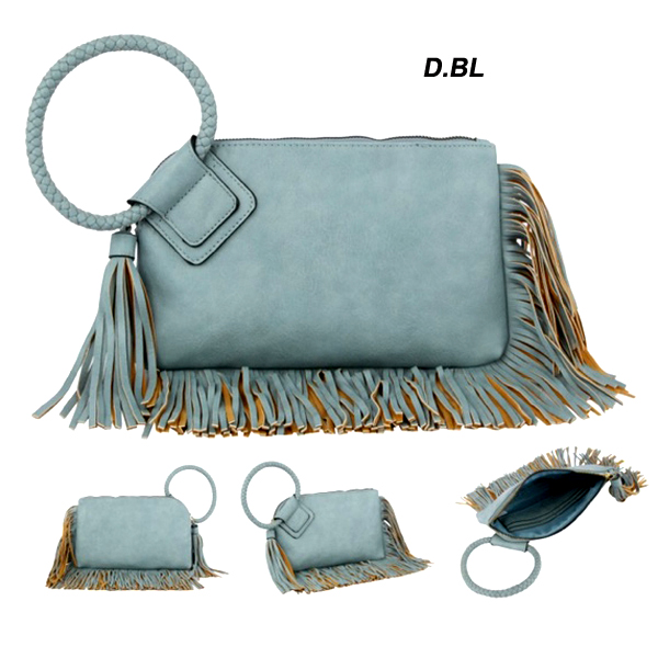 FASHION TASSEL CIRCLE HANDLE BAG(HF0300-JY0378)