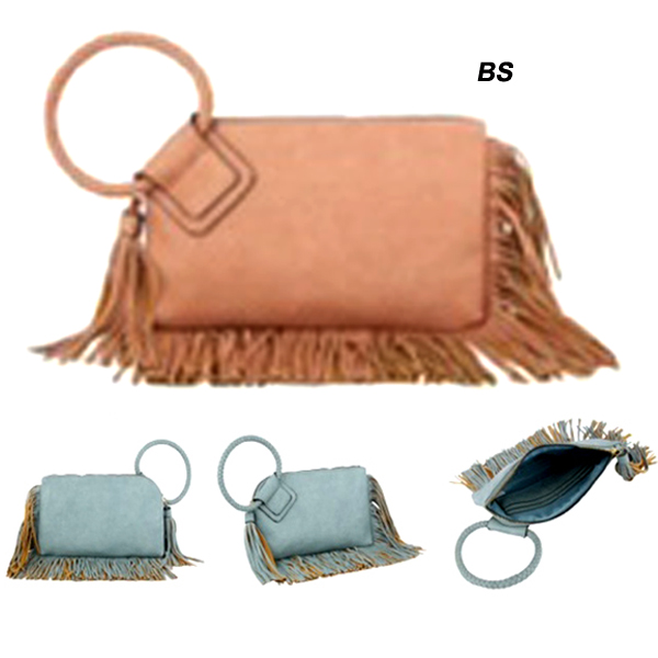 FASHION TASSEL CIRCLE HANDLE BAG(HF0300-JY0378)