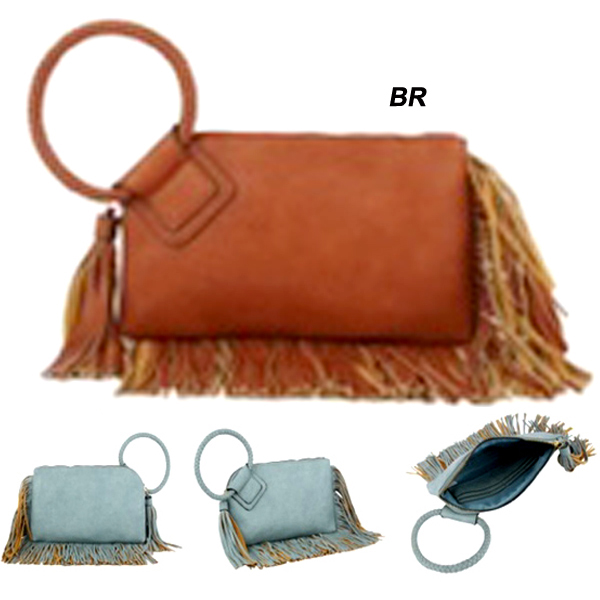 FASHION TASSEL CIRCLE HANDLE BAG(HF0300-JY0378)