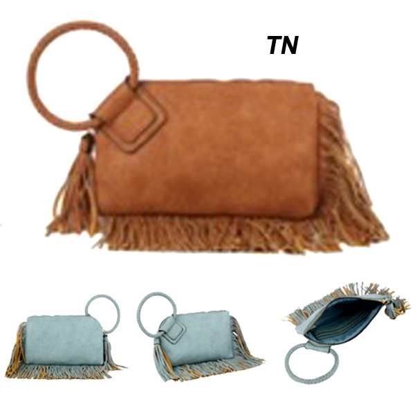 FASHION TASSEL CIRCLE HANDLE BAG(HF0300-JY0378)