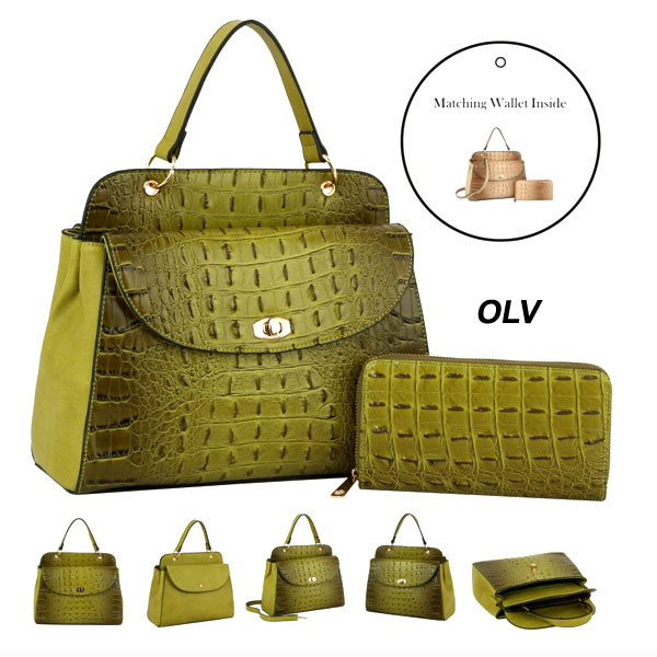 FASHION CROCO 2PC BAG(HF0317-DX0143)