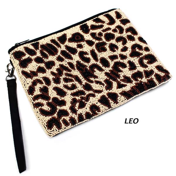 FASHION LEO SEED BEAD PURSE(HF0330-MB1036)