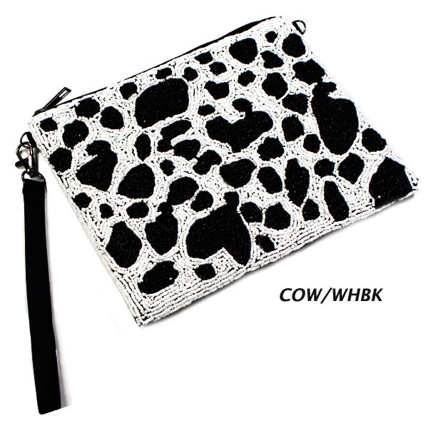 FASHION COW SEED BEAD PURSE(HF0331-MB1038)