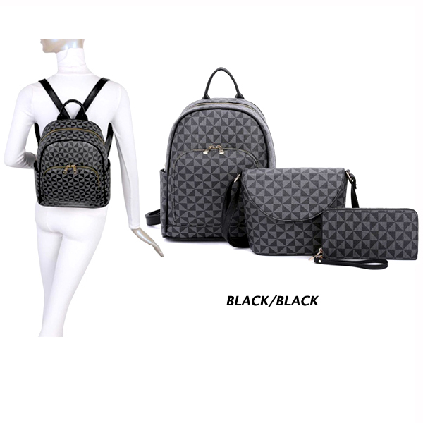 FASHION BACKPACK 3PC SET(HF0355-SJ21360)