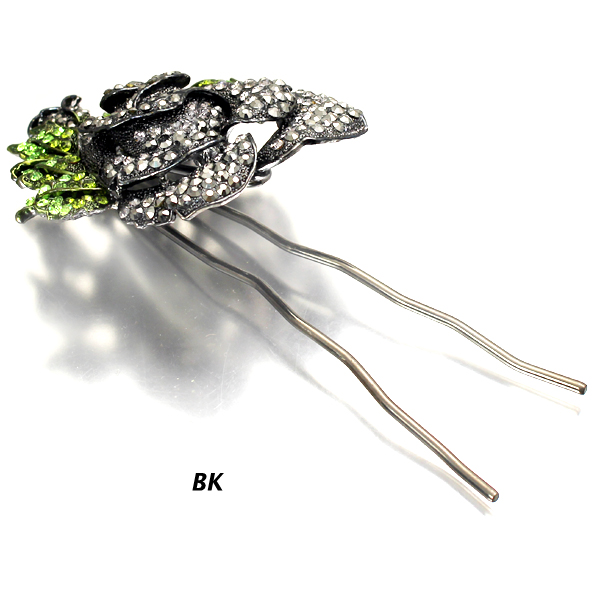 FASHION STONE FLOWER HAIR STICK(HP0034-HSB1141)