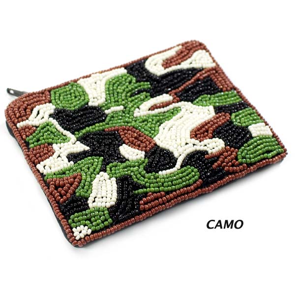 FASHION CAMO BEADED COIN PURSE(HW0028-MD729)