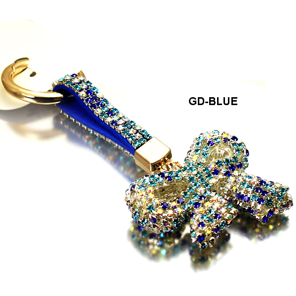 FASHION BOW STONE KEY CHAIN(KM0027-RK10038)