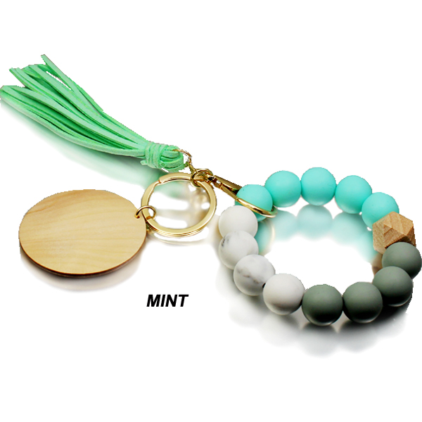 FASHION SILICON W WOOD KEY CHAIN(KM0049-SW)