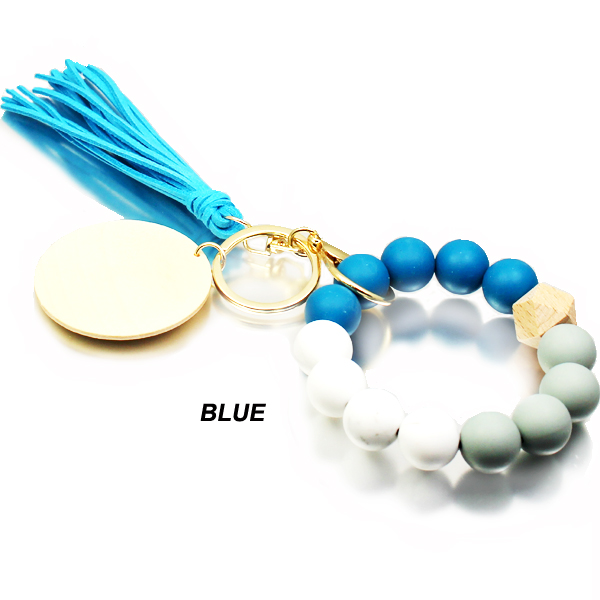 FASHION SILICON W WOOD KEY CHAIN(KM0049-SW)