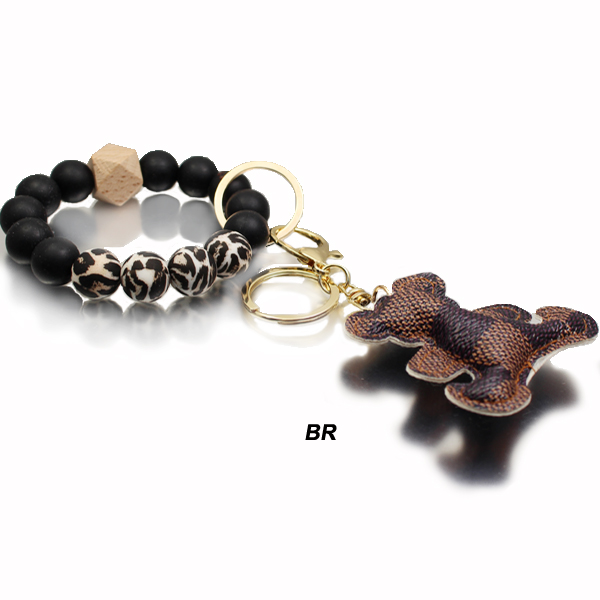 FASHION WOOD W BEAR KEY CHAIN(KM0051-70011)