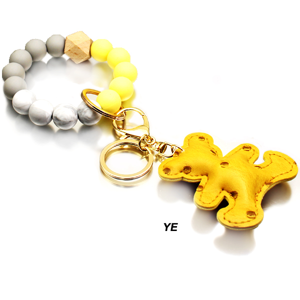 FASHION WOOD W BEAR KEY CHAIN(KM0052-70011)