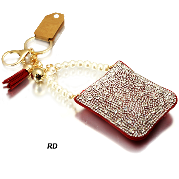 FASHION STONE/PEARL BAG KEY CHAIN(KM0070-KC0142)